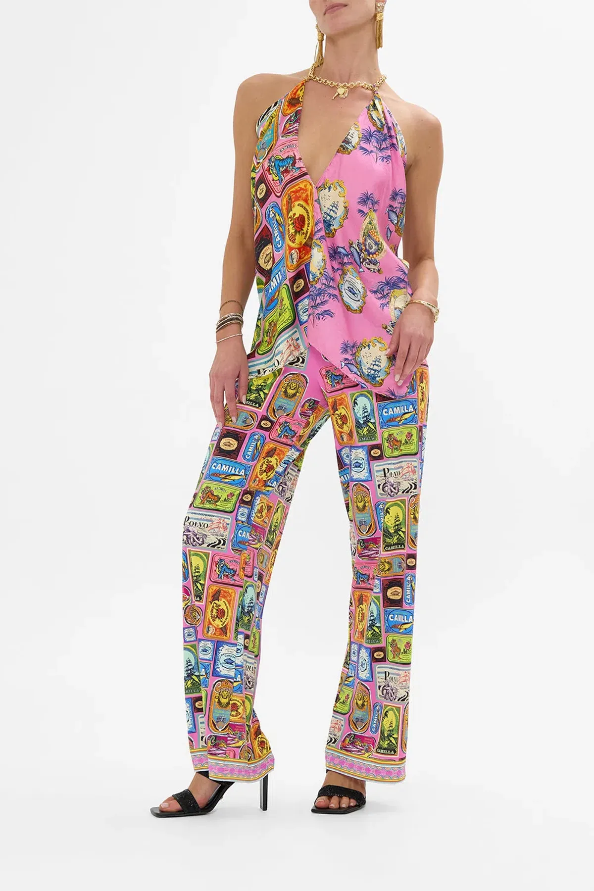 CAMILLA SALTY SPLENDOUR KNOTTED SCARF TOP AND PANTS - Image 5