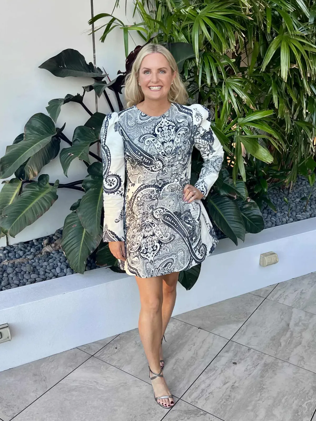 JUSTIN TONG HAZEL MINI DRESS [BLUE PAISLEY] - Image 1