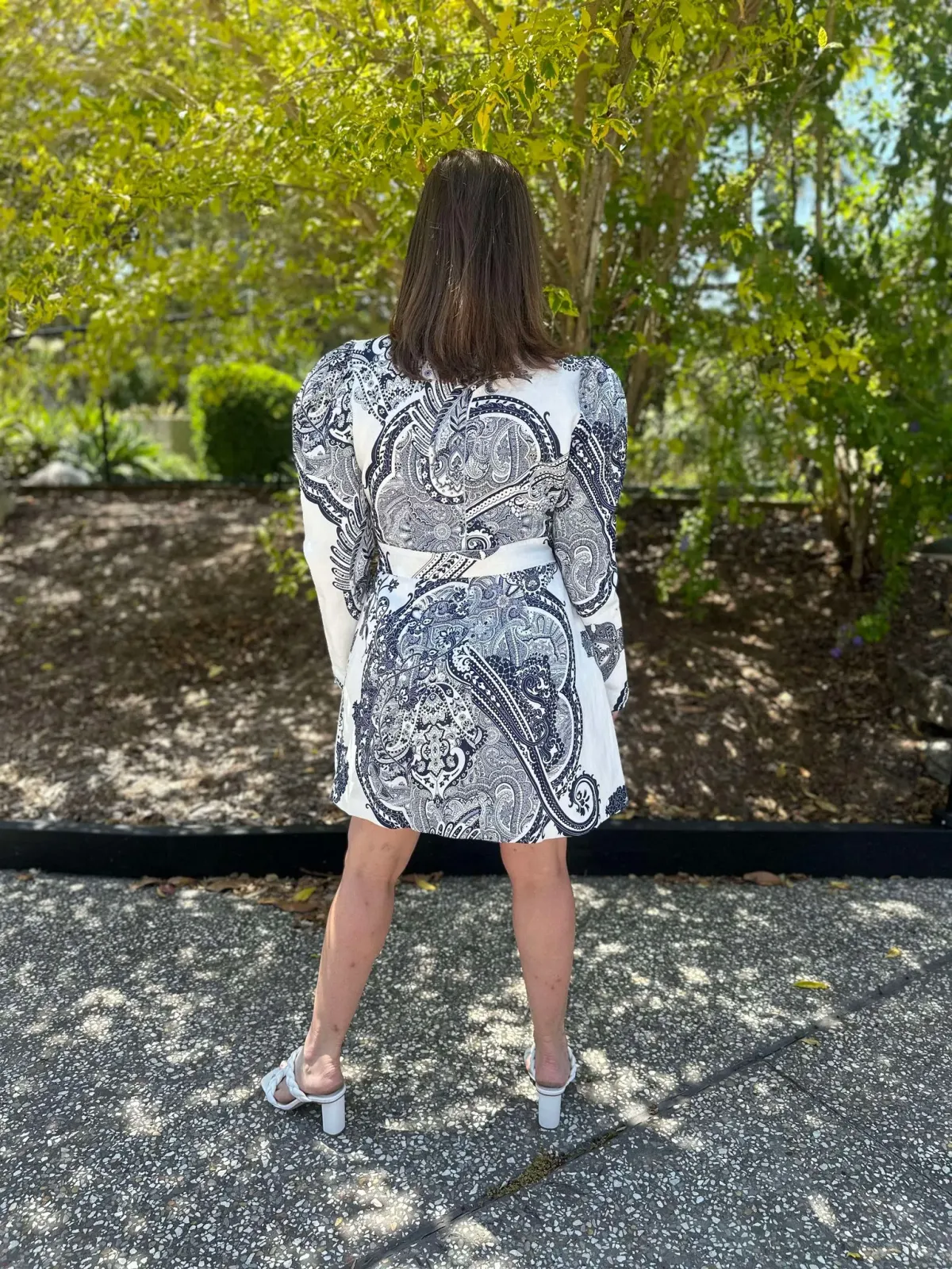 JUSTIN TONG HAZEL MINI DRESS [BLUE PAISLEY] - Image 4