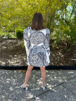 JUSTIN TONG HAZEL MINI DRESS [BLUE PAISLEY] for rent on The Volte - image 4