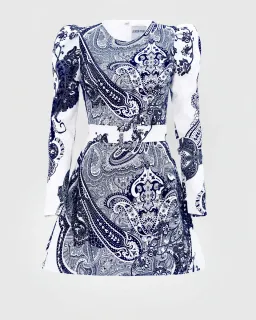 JUSTIN TONG HAZEL MINI DRESS [BLUE PAISLEY] for rent on The Volte - image 5
