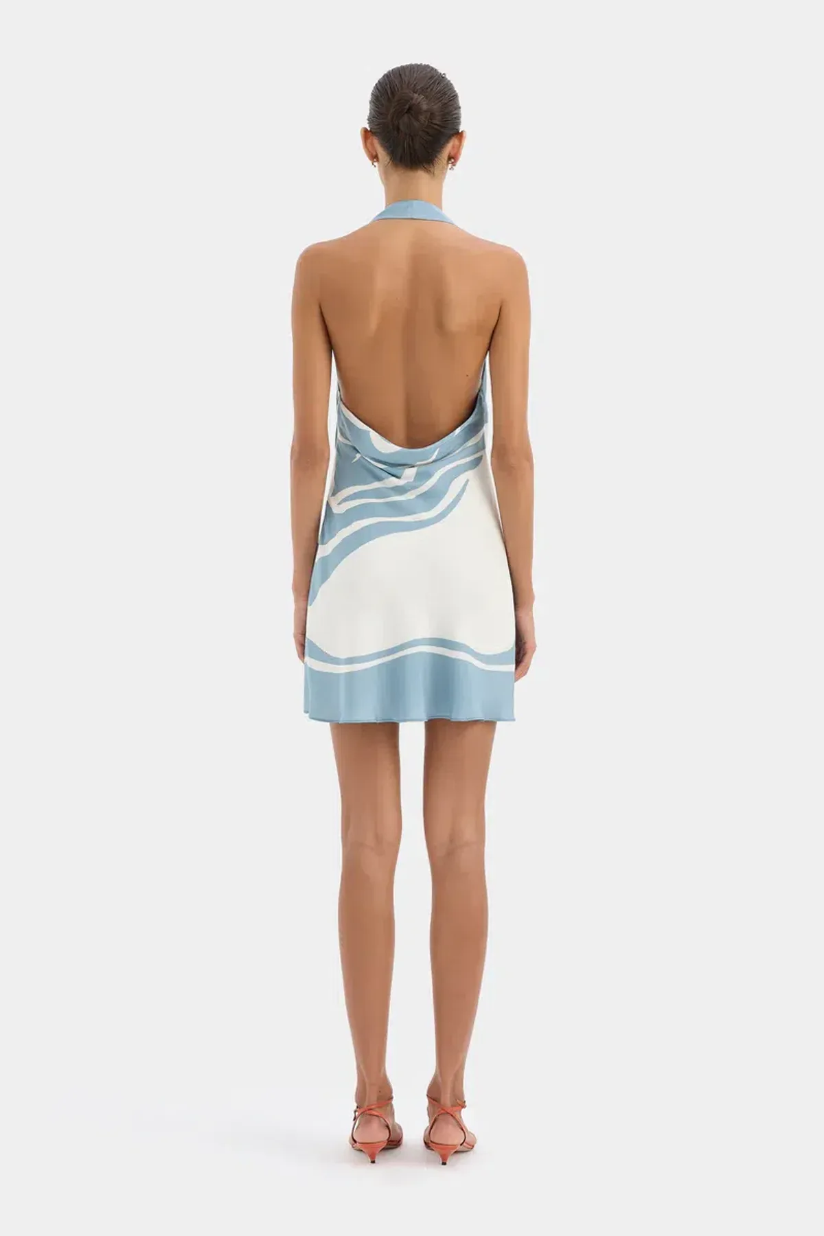 Sir the label Lilou halter mini dress in liora blue size 1 (au8) - Image 3