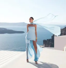 Matters Store Monaco Gown in Sky Blue size 6 for rent on The Volte - image 1