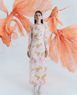 JUSTIN TONG HAZEL MIDI [ENCHANTED WATERS] SIZE 10 for rent on The Volte - image 1