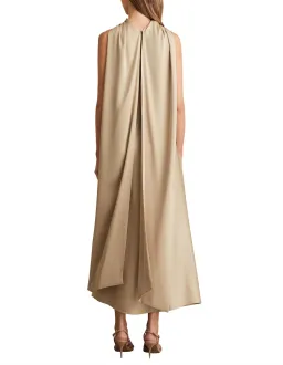 Reiss Michelle Drape Occasion Midi Dress Nude Size 14 for rent on The Volte - image 2