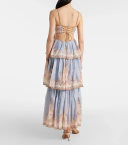 BRAND NEW Zimmermann Daylight Tiered Maxi Dress in Wallpaper Floral Denim Size 1 AU 10 for rent on The Volte - image 2