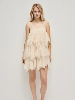 Aje Ophelia Lace Mini in Pastel Lemon Size 6 for rent on The Volte - image 1