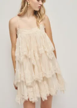 Aje Ophelia Lace Mini in Pastel Lemon Size 6 for rent on The Volte - image 2