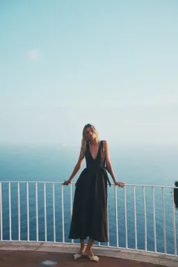 Daphne Linen Midi Dress Chocolate for rent on The Volte - image 2