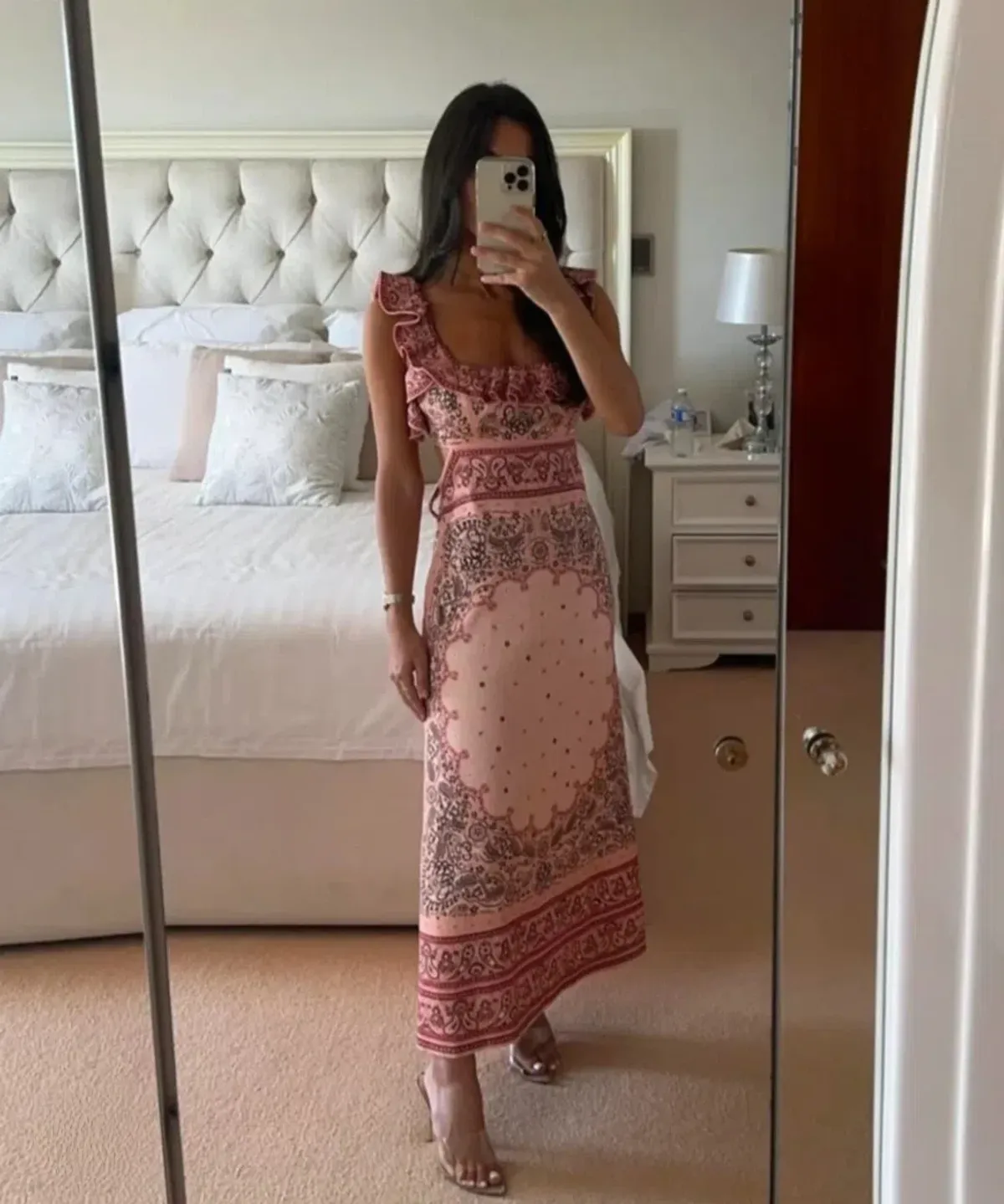 Zimmermann Matchmaker Frill Midi Dress Size 4 AU 16 - Image 1