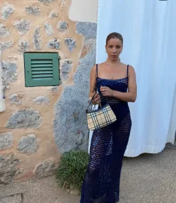 Rat & Boa Crochet Sequin Sheer Maxi Dress Midnight Blue  for rent on The Volte - image 2