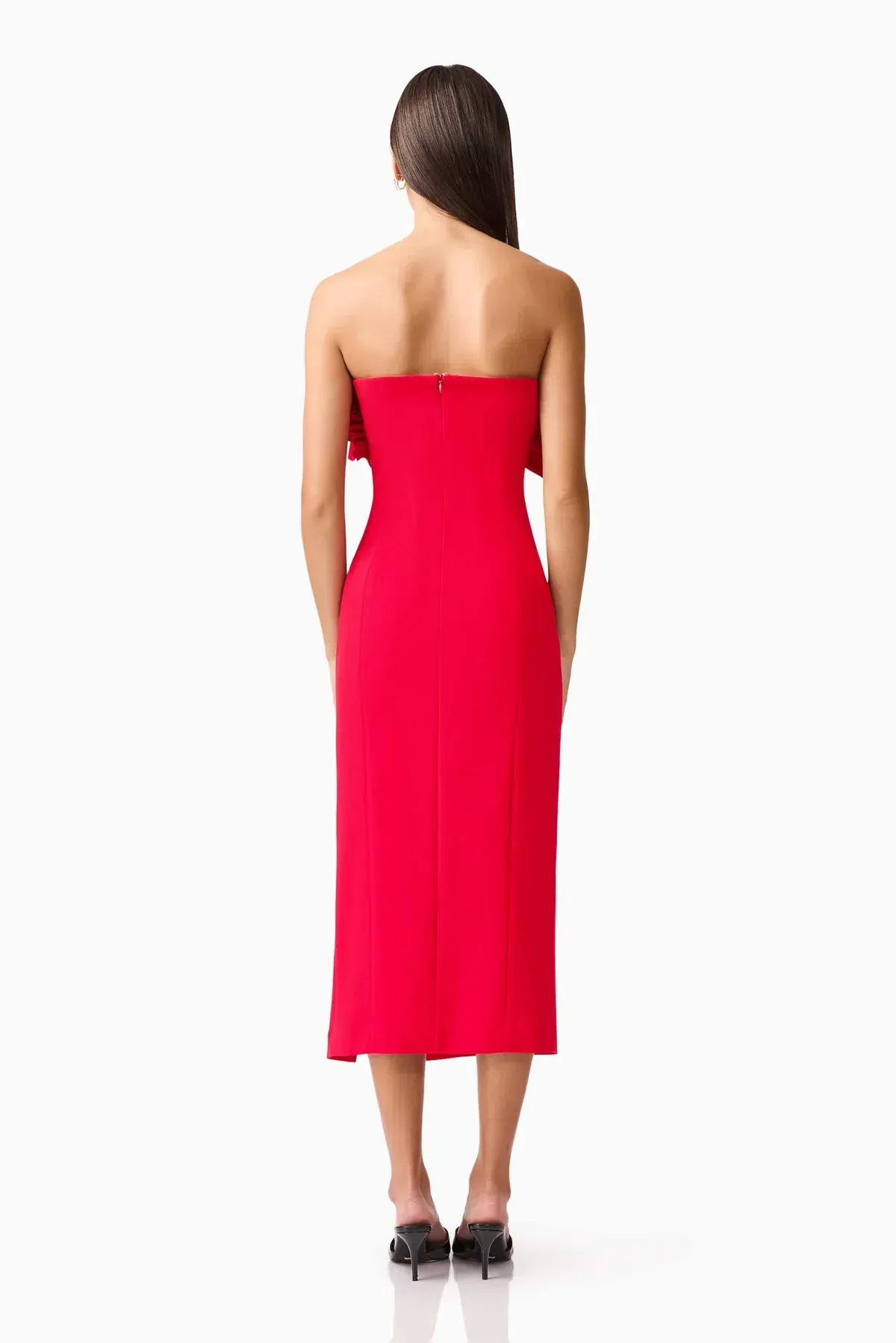 ELLIATT Lila fitted red midi dress  - Image 4