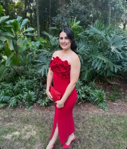 ELLIATT Lila fitted red midi dress  for rent on The Volte - image 6