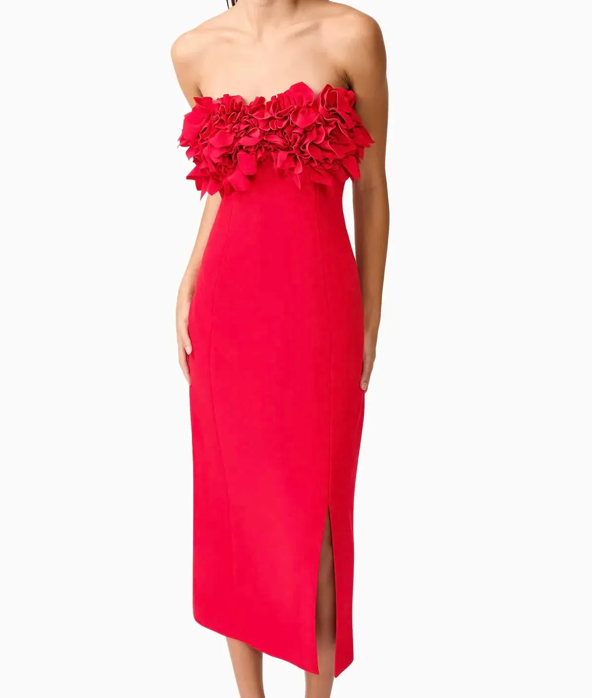 ELLIATT Lila fitted red midi dress  - Image 3