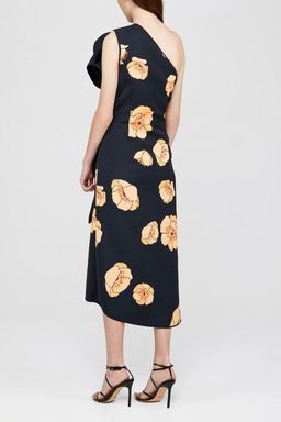 Acler Crawford Midi Dress Black Large Amber Poppy Size 8 for rent on The Volte - image 3