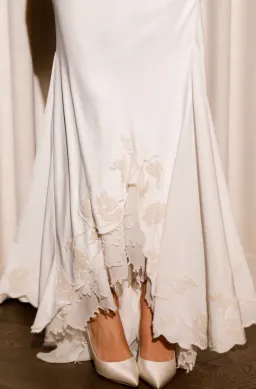 House of CB Anastelle vintage ivory satin hand beaded embellished maxi dress Size S for rent on The Volte - image 2