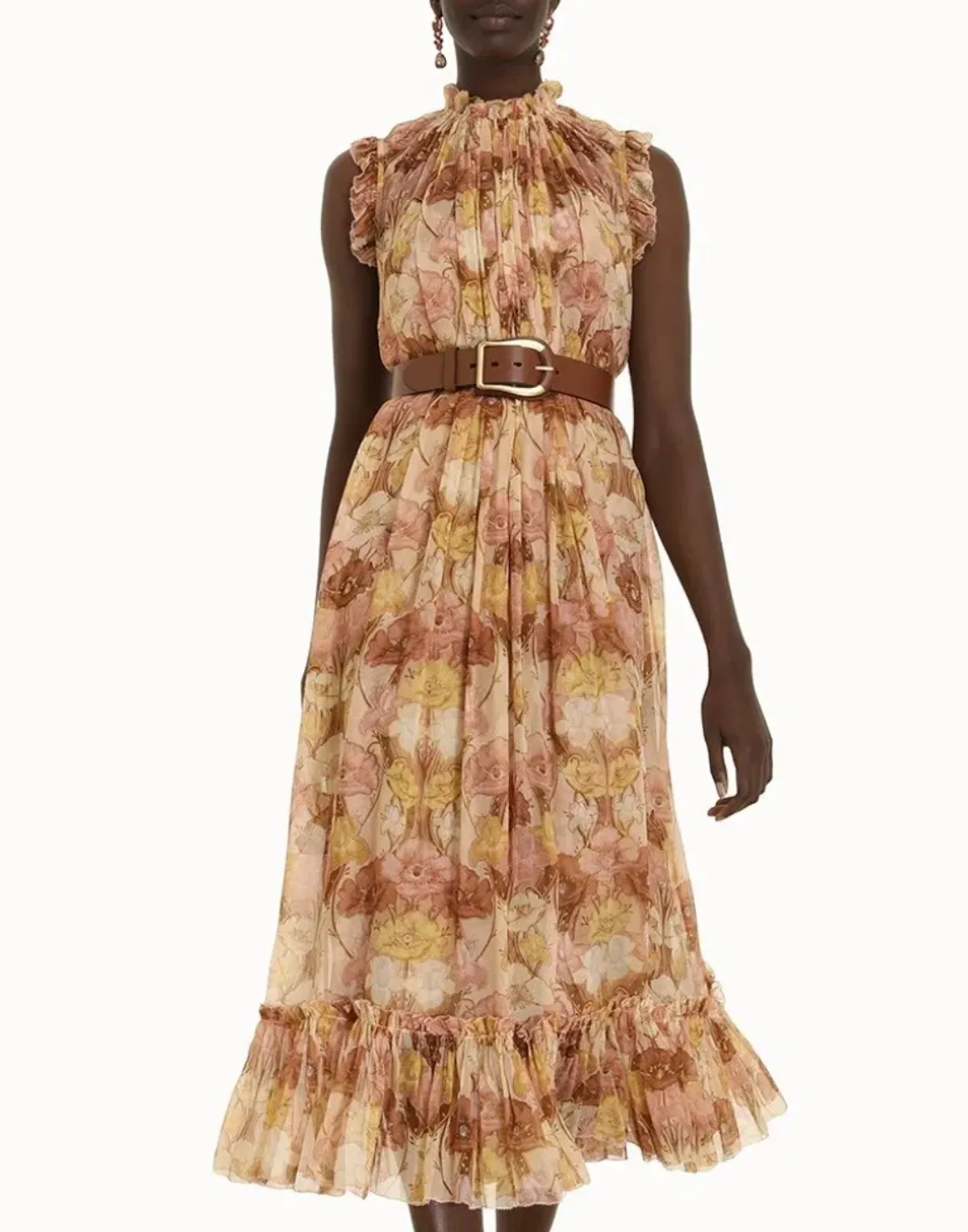 Zimmermann Tempo Flutter Midi Dress Size 3/14 with full length slip - Image 11