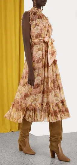 Zimmermann Tempo Flutter Midi Dress Size 3/14 with full length slip for rent on The Volte - image 10