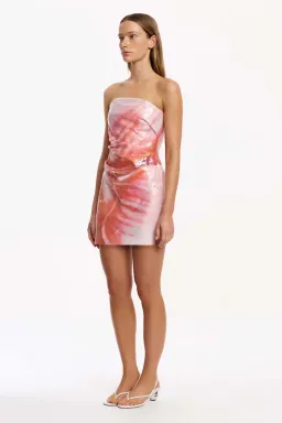Significant Other Aden Strapless Mini in Tangerine Bloom Size 6/XS for rent on The Volte - image 3