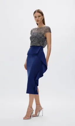 Rachel Gilbert Gingette Dress in colour Midnight size 5 for rent on The Volte - image 3