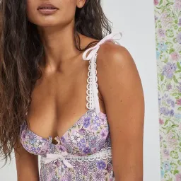Willow Floral Slip Mini Dress Purple - For love and lemons for rent on The Volte - image 2