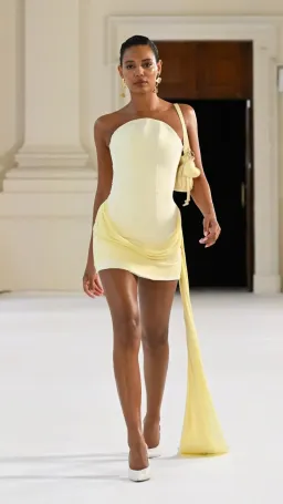 Effie Kats Soraya Mini Dress in Lemon Size S (8) for rent on The Volte - image 1