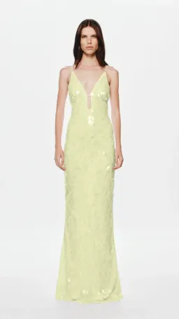 MISHA Sapphire Sequin Maxi Dress in Lemon Size XS (6) for rent on The Volte - image 1