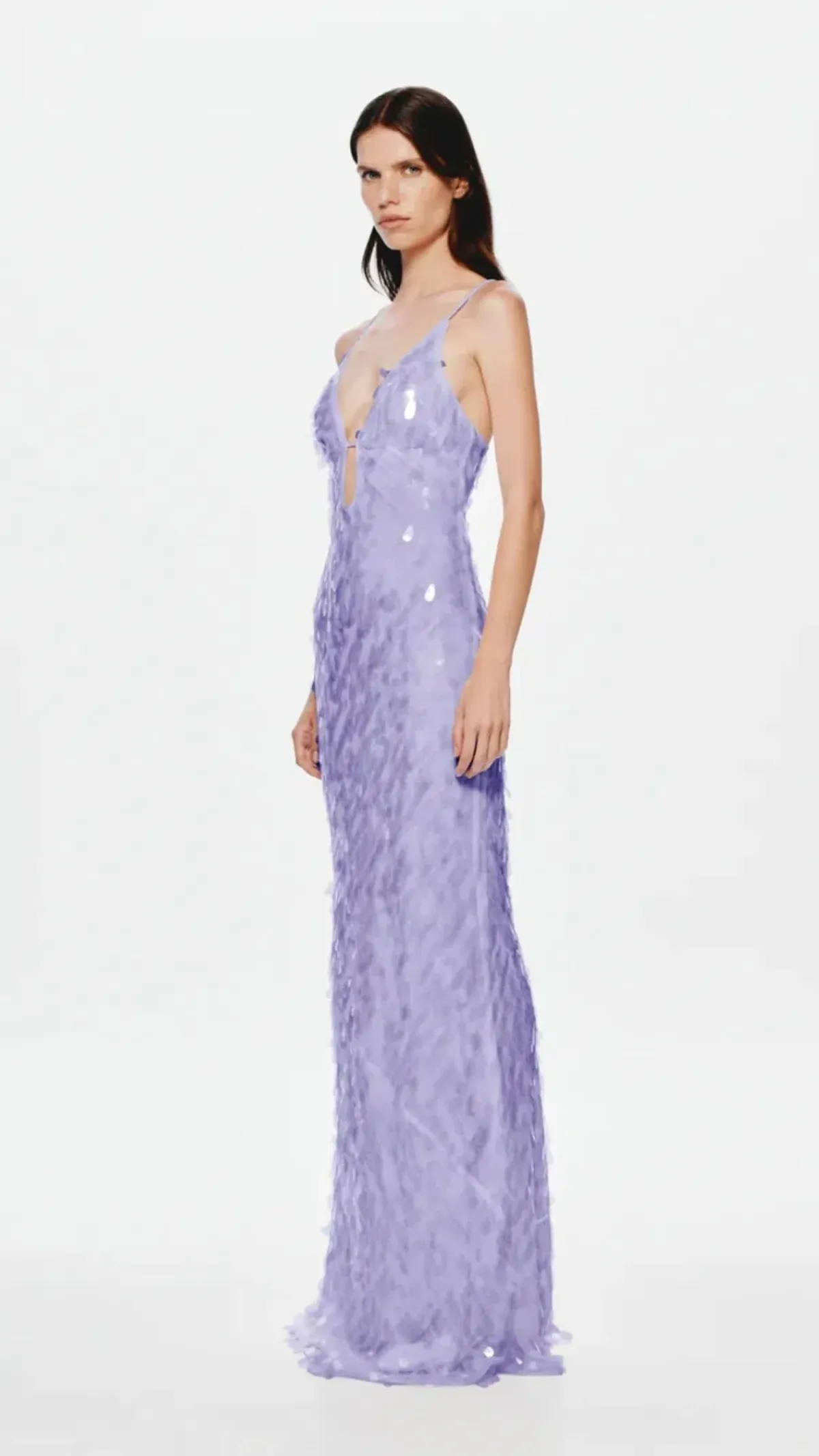 MISHA Sapphire Sequin Maxi Dress in Lilac Size XS (6) - Image 3