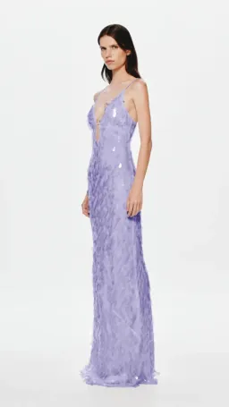MISHA Sapphire Sequin Maxi Dress in Lilac Size XS (6) for rent on The Volte - image 3