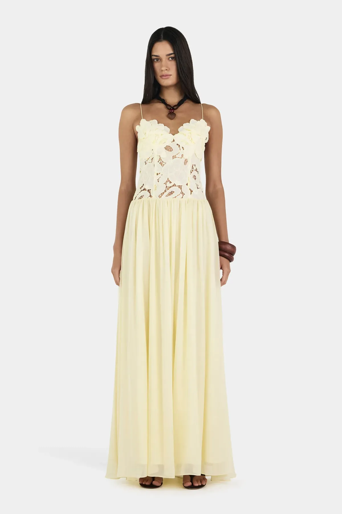 Hansen And Gretel Stephanie Maxi Dress Butter Beige Size 10 - Image 2
