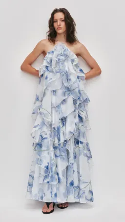 AJE Pandorea Layered Maxi Dress in Iris Size 8 for rent on The Volte - image 1