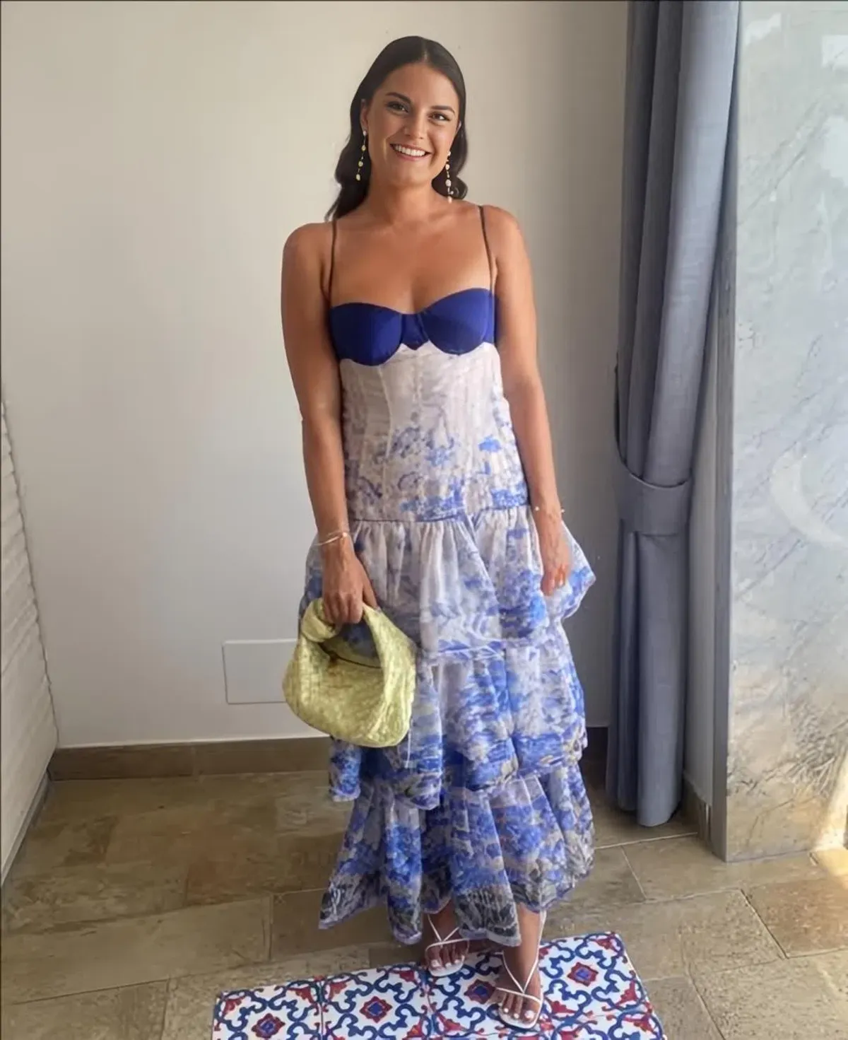 Zimmermann Luminous Tiered Dress in Cornflower Floral Size 1 AU 10 - Image 1