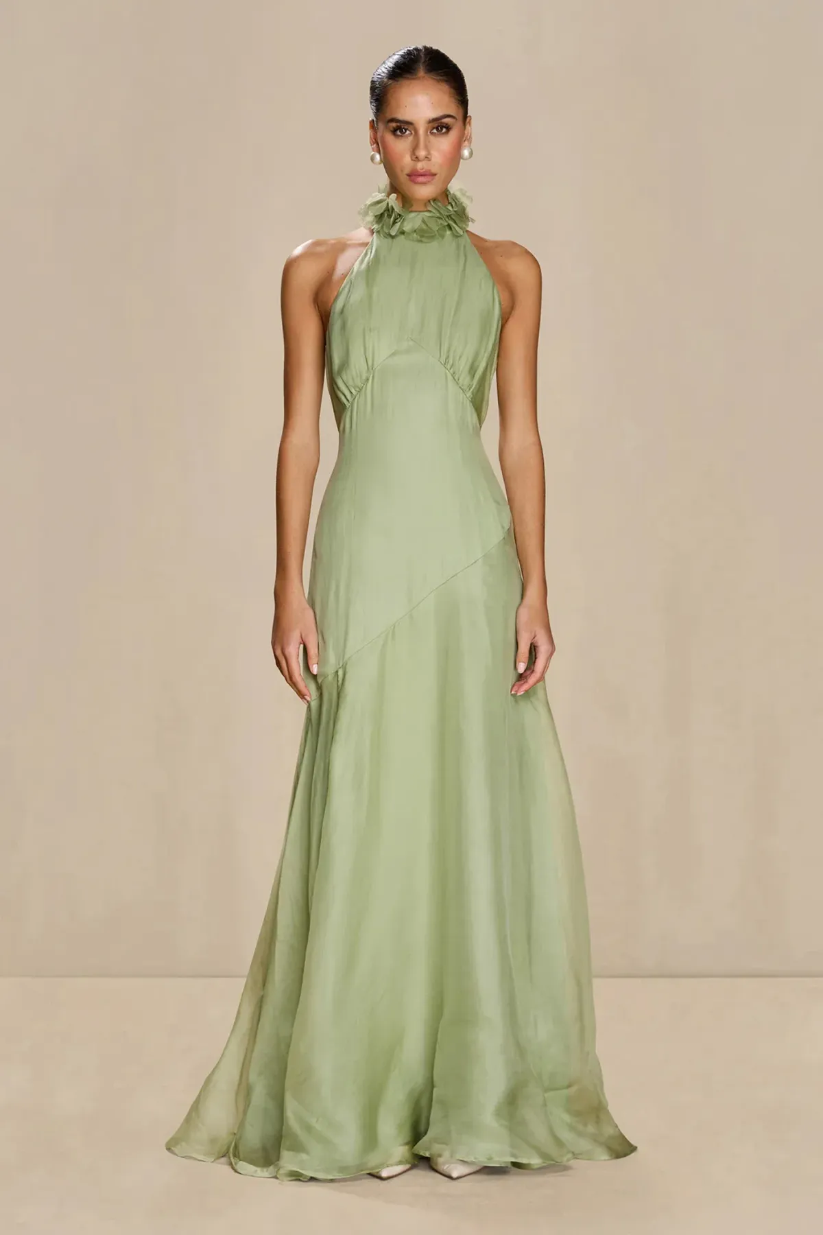 Sonya Moda Noelle Maxi Gown Moss Green Size AU 10 - Image 2