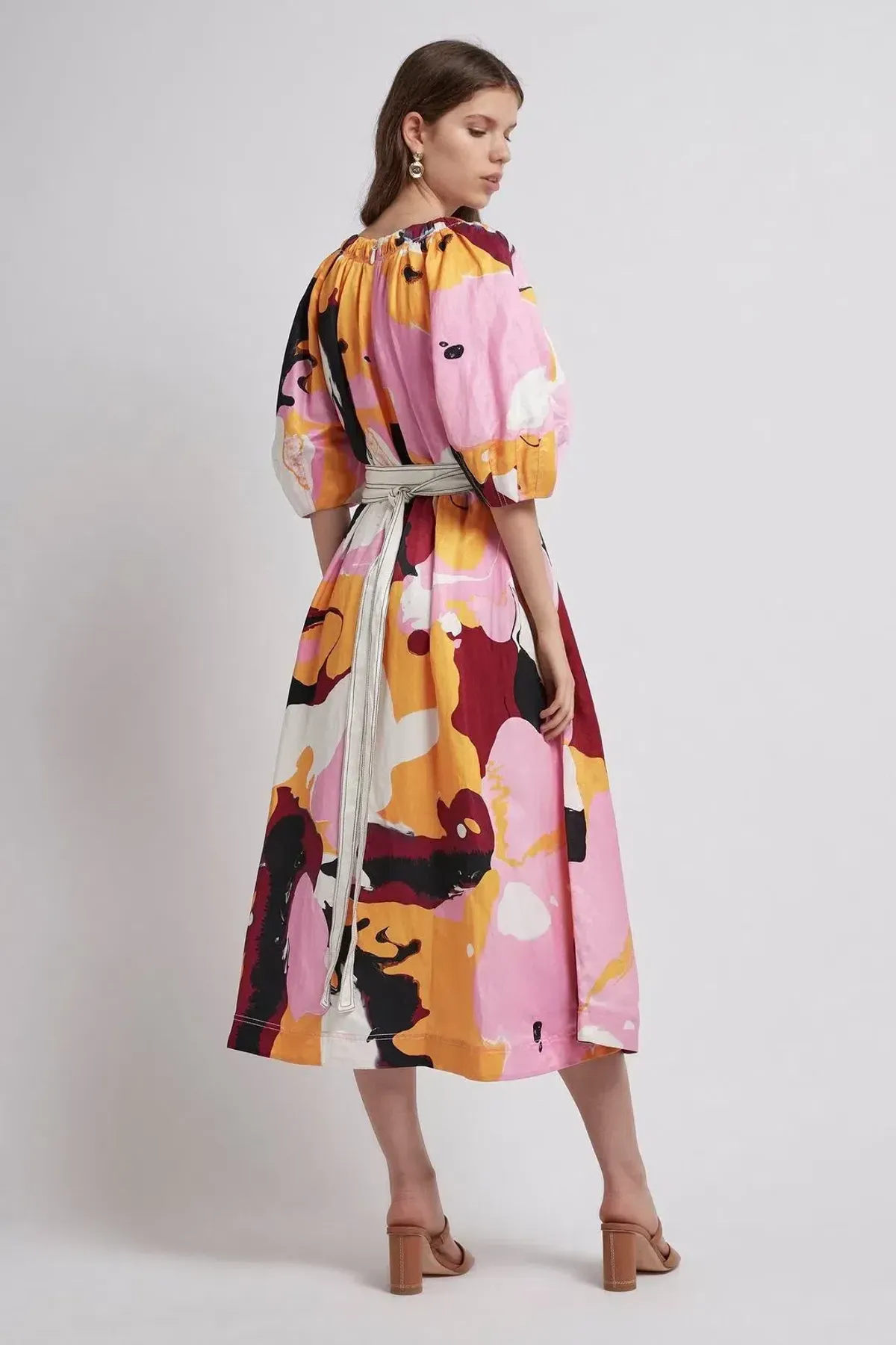 Aje Psychedelic Midi Smock Dress Multi Colour Print Size 8 - Image 2