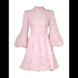 Zimmerman - Lift Off Floral Applique Mini Dress in Pink for rent on The Volte - image 3