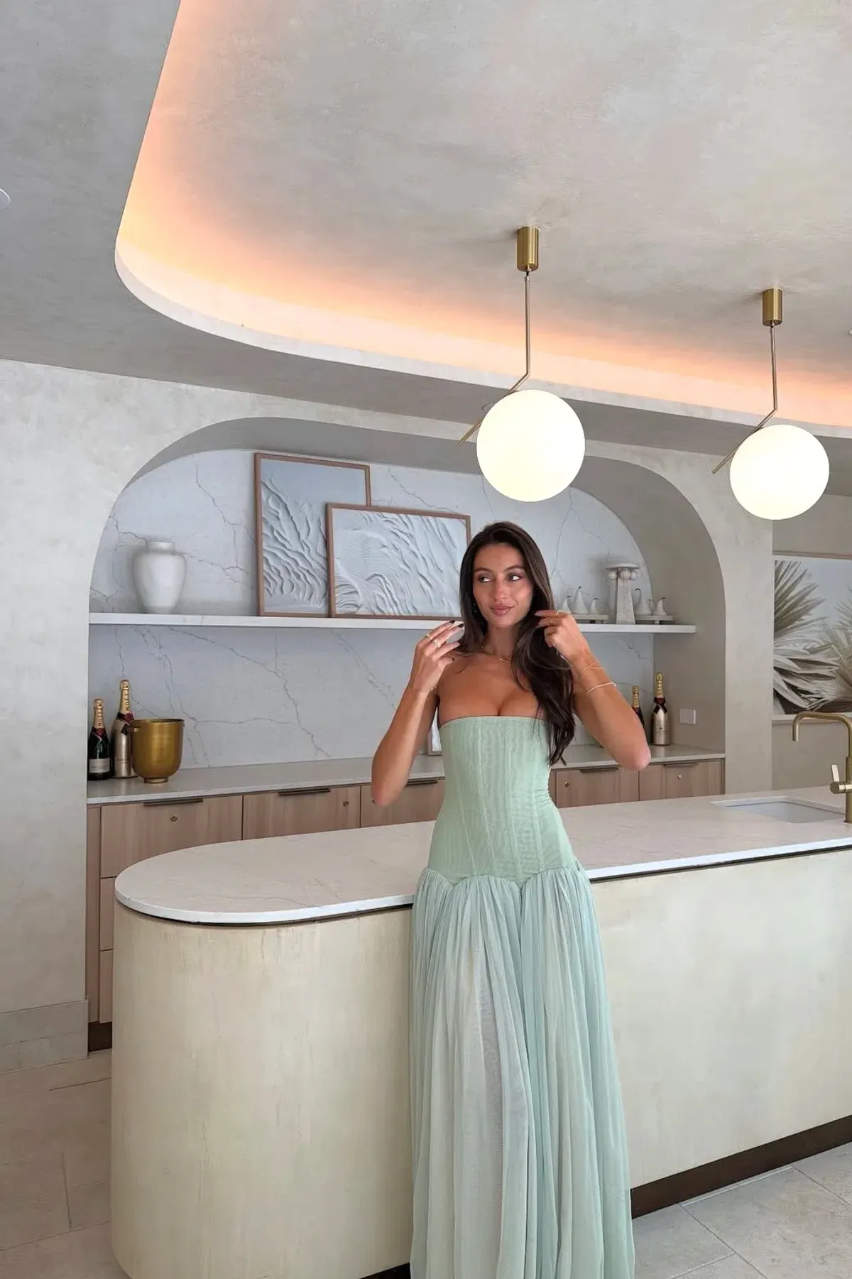 white fox magic Muse Maxi Dress size small in mint - Image 1