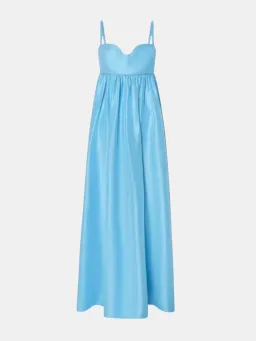 Oroton Bodice Detail Lake Blue Gown Size 14 Silk Strappy Maxi Dress for rent on The Volte - image 4