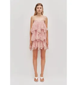 Aje Ophelia Lace Mini Dress in Fawn Pink Size AU10 for rent on The Volte - image 1