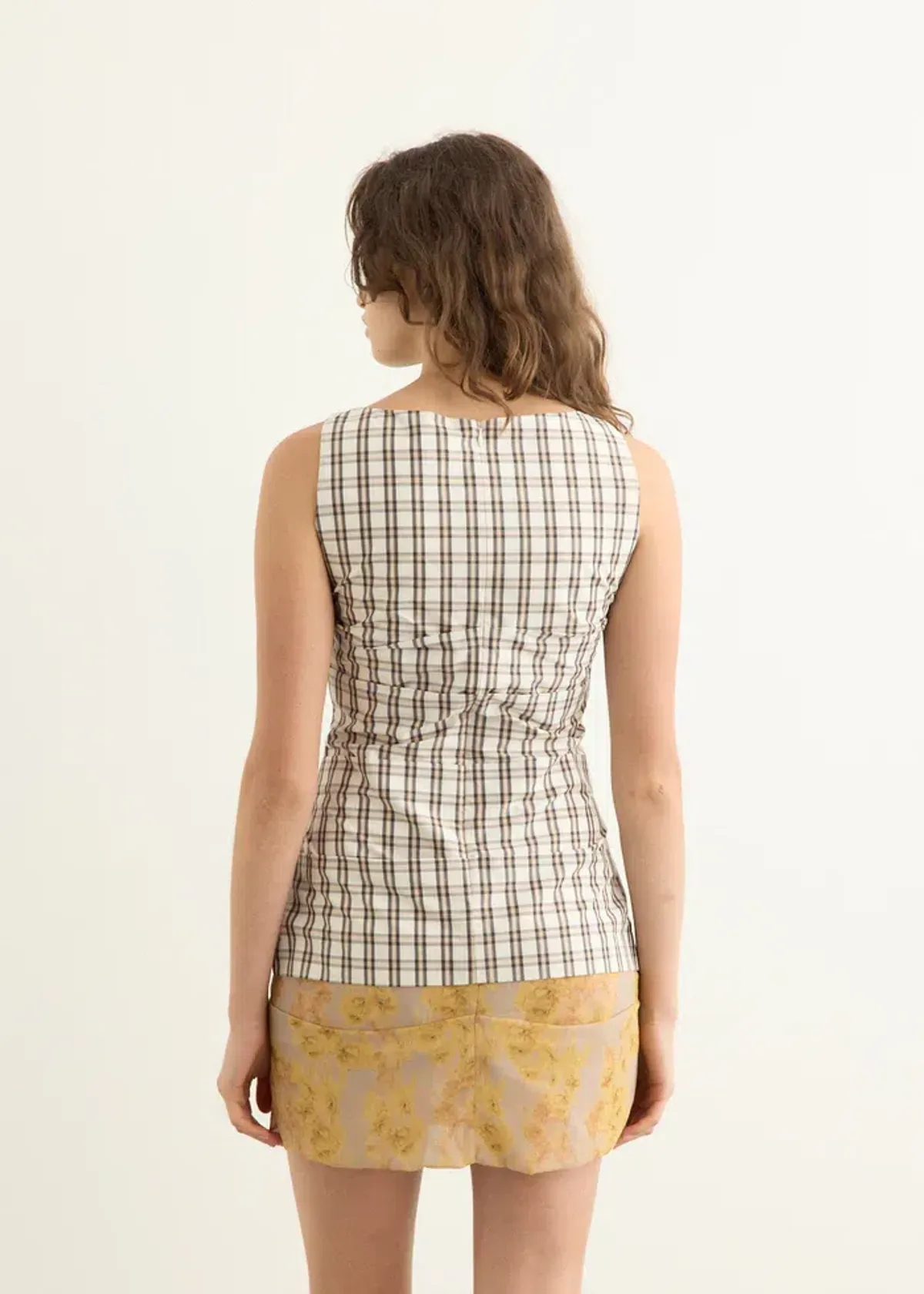 Wynn Hamlyn Emily Mini Dress - Multi Plaid/Floral - Size 8 - Image 9