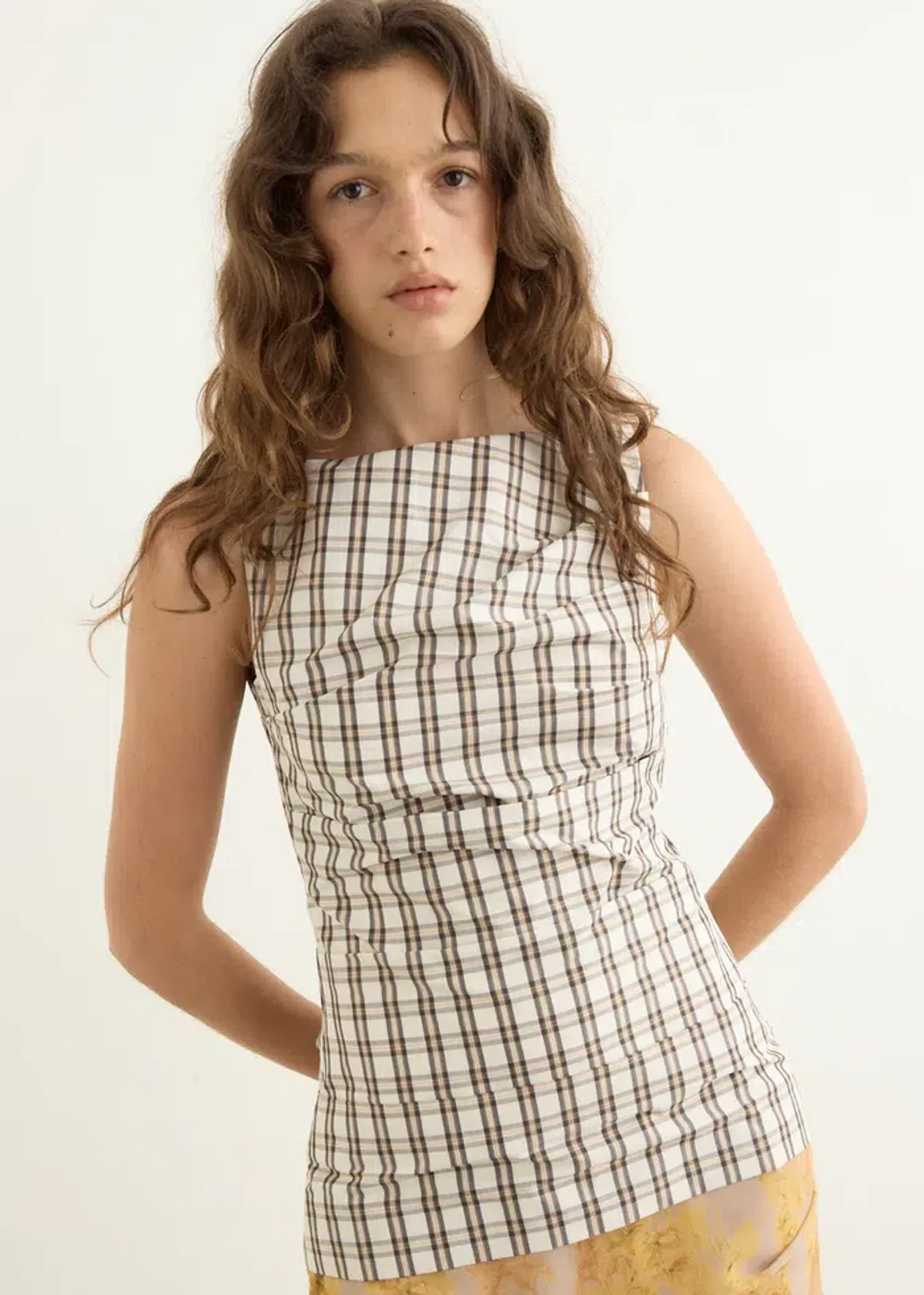 Wynn Hamlyn Emily Mini Dress - Multi Plaid/Floral - Size 8 - Image 10