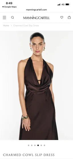 Charmed Cowl Slip Dress for rent on The Volte - image 4