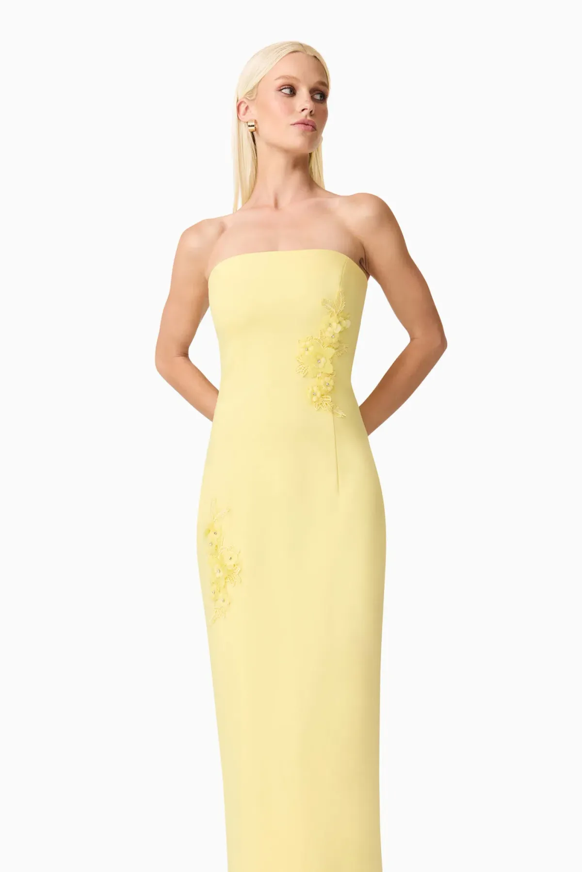Elliatt Evee Strapless Maxi Dress size 8 Yellow  - Image 2