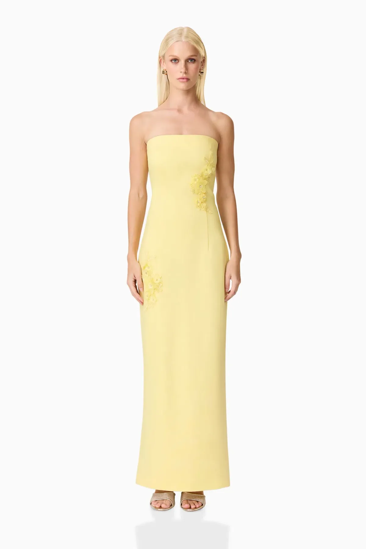 Elliatt Evee Strapless Maxi Dress size 8 Yellow  - Image 1