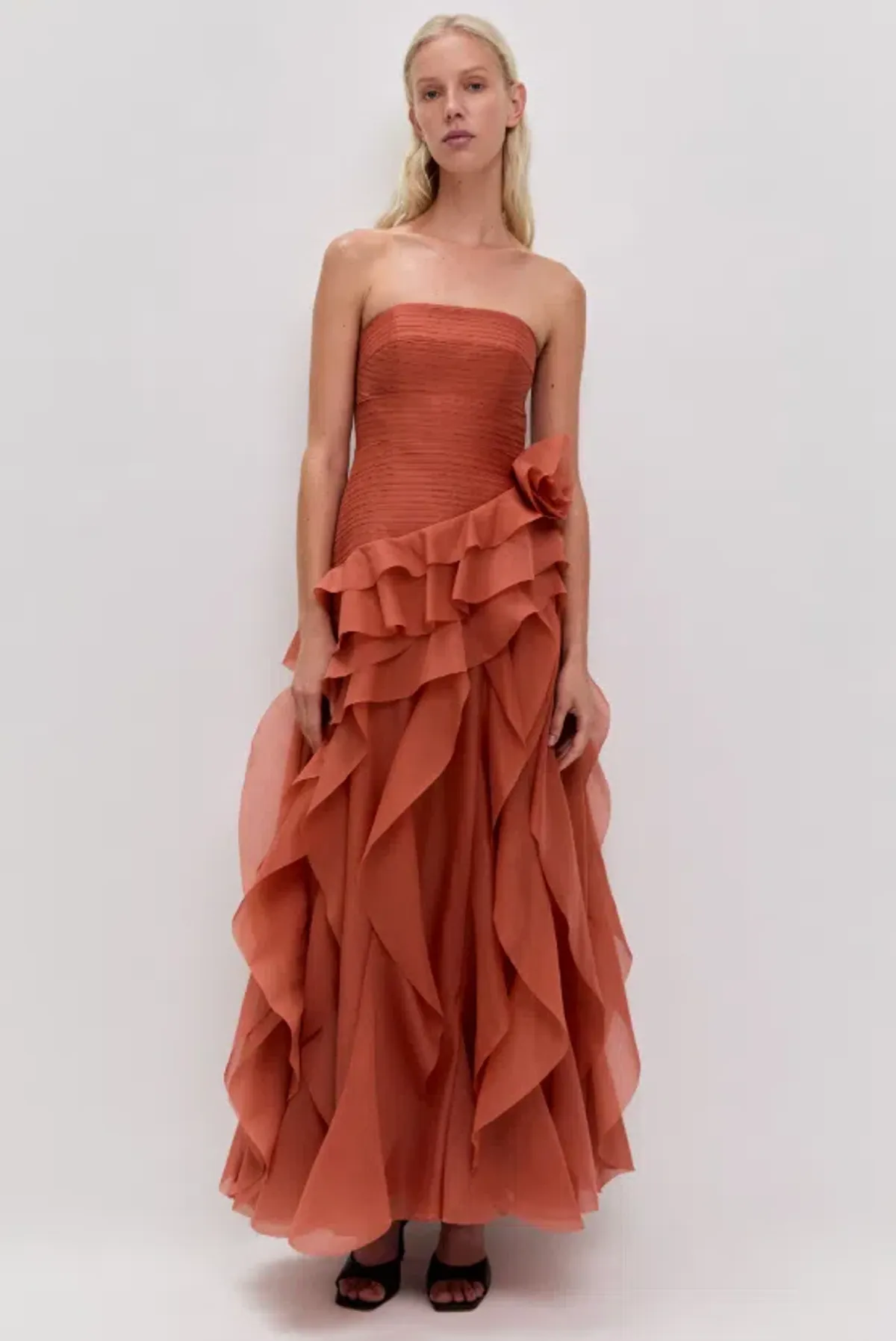 AJE Canyon Gown Coral Clay Size 8 - Image 1