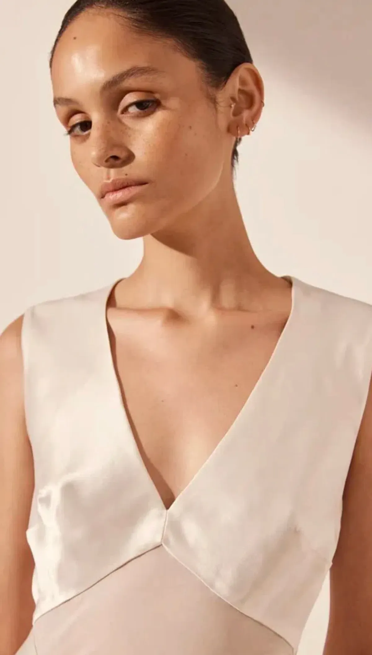 Shona Joy Moraya Godet Maxi Dress Pearl White Size 12 - Image 5