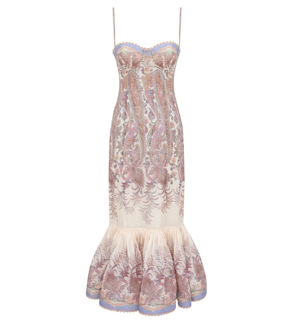 Zimmermann Alchemy Midi Gown Cream Paisley Size 1 AU 10 - Image 1