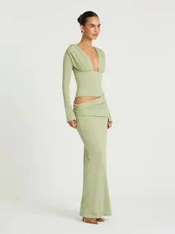 AGNES MAXI DRESS | PISTACHIO - SIZE 8 for rent on The Volte - image 2