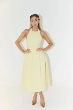 Odd Muse - The Ultimate Muse Dropped Hem Midi Dress - Lemon for rent on The Volte - image 2