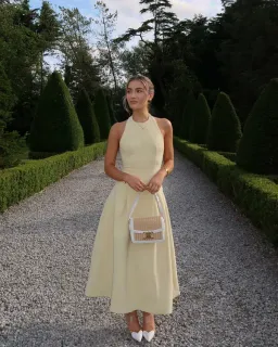 Odd Muse - The Ultimate Muse Dropped Hem Midi Dress - Lemon for rent on The Volte - image 1