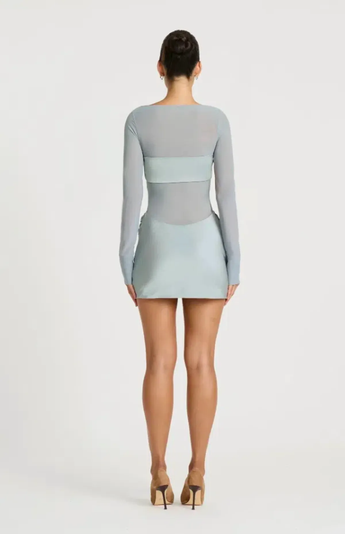 ELVIRA MINI DRESS | BLUE FOG - SIZE 8 - Image 3